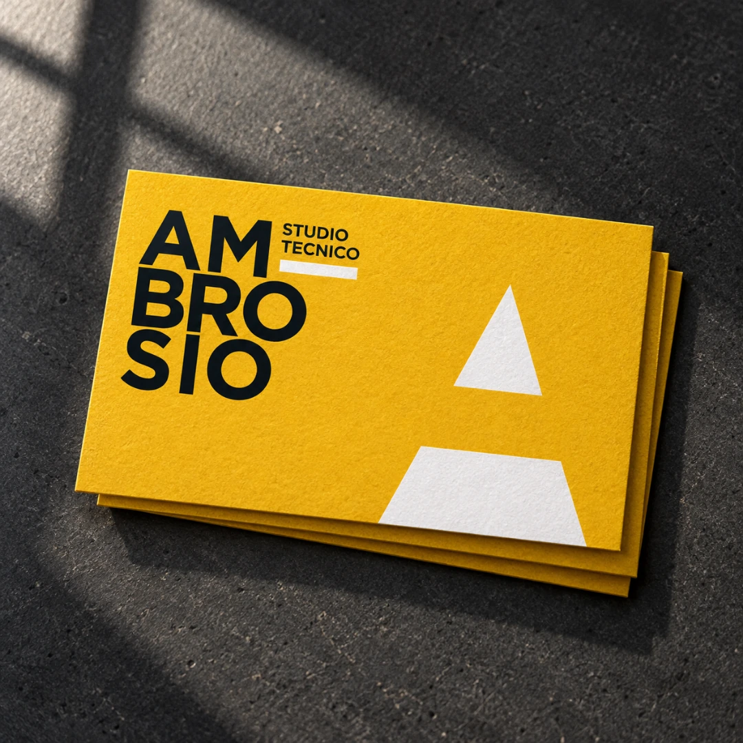 Biglietto da visita dal progetto grafico originale Ambrosio