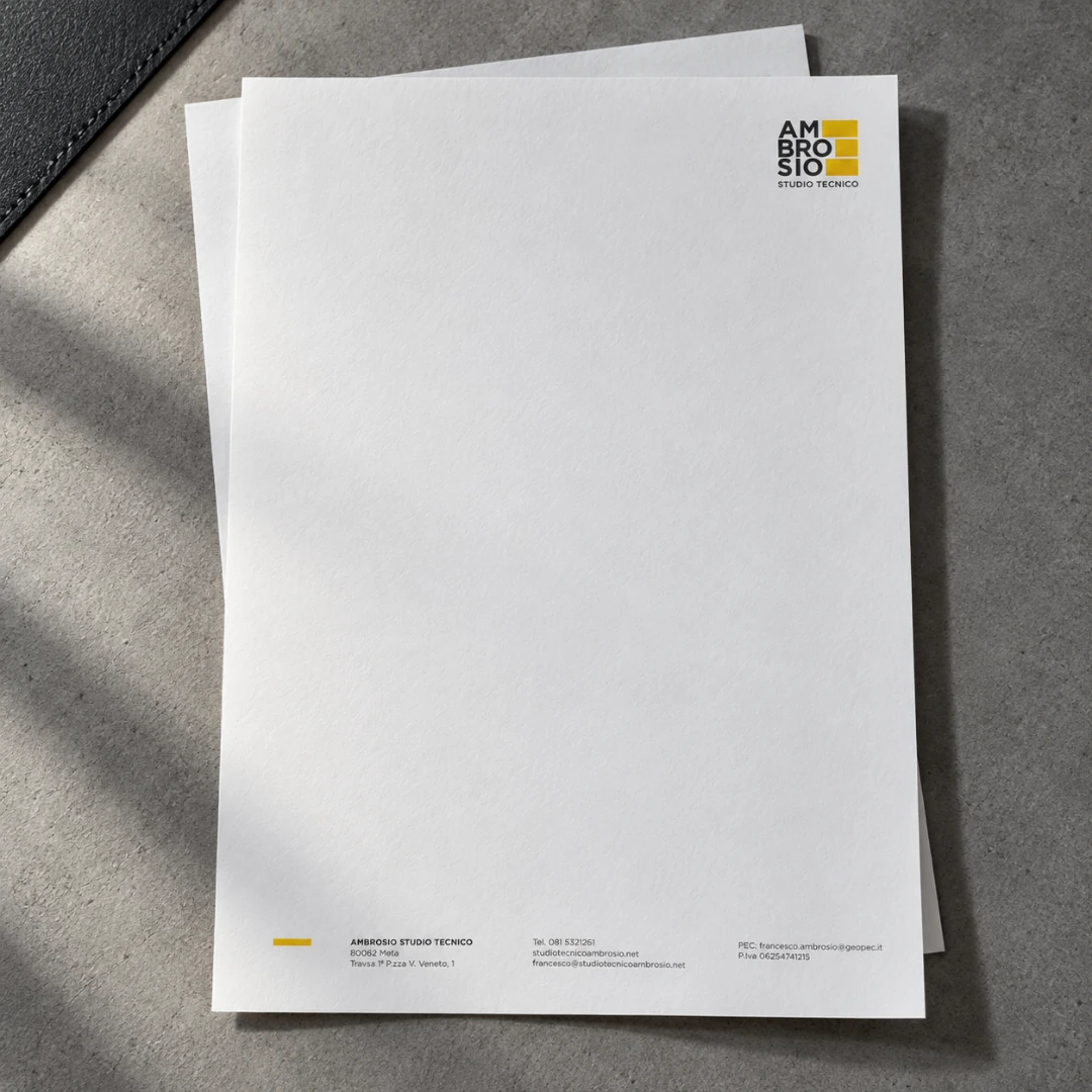 Carta intestata con logotipo e informazioni dello studio