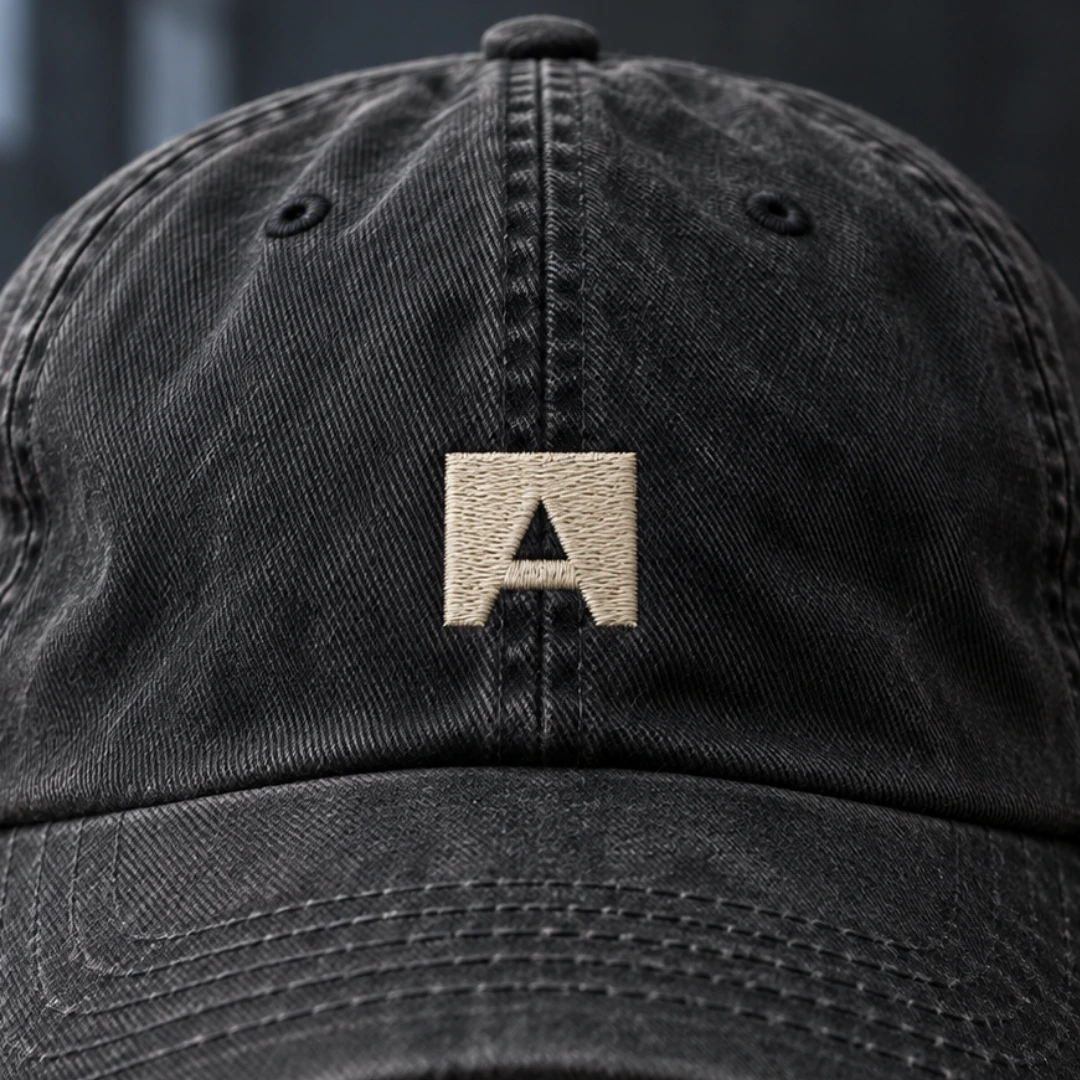 Cappellino grafite con monogramma ricamato