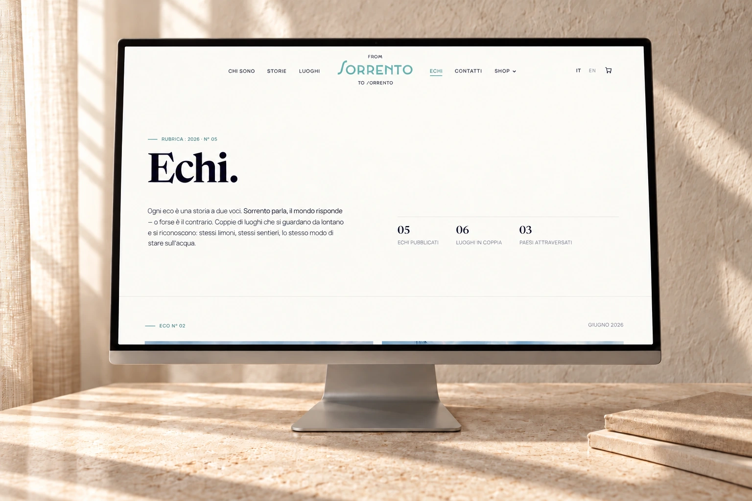 La rubrica Echi sul monitor desktop