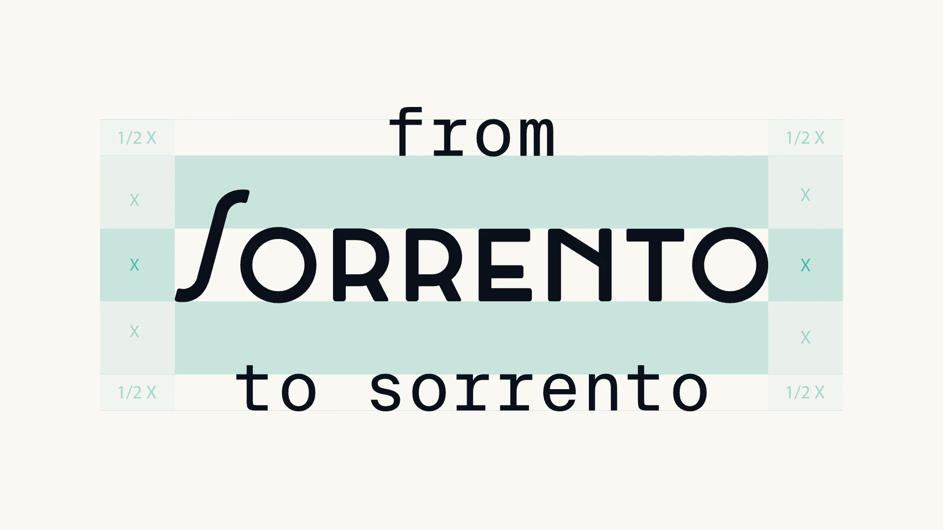 Logotipo con tre fasce X centrali e due fasce esterne da mezzo X